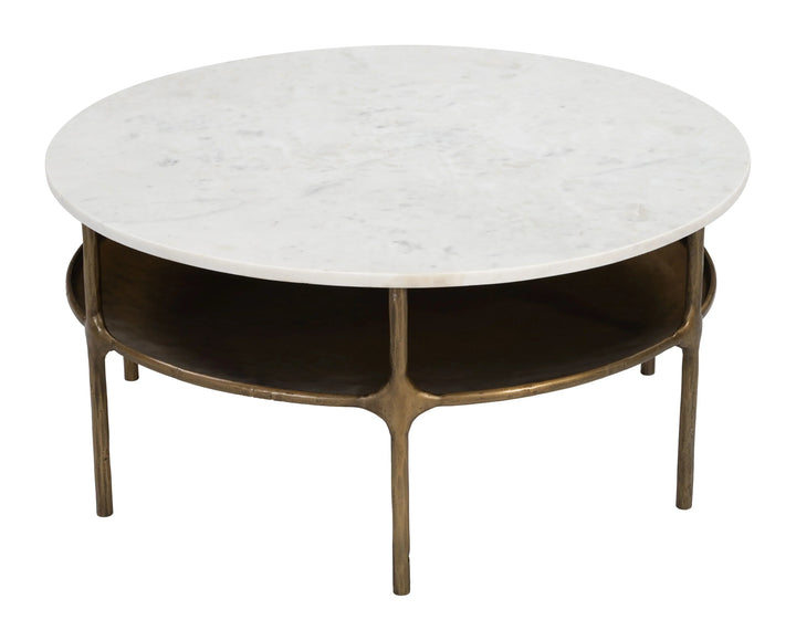 SwayLiving Bild Coffee Table White & Brass COFFEE TABLES