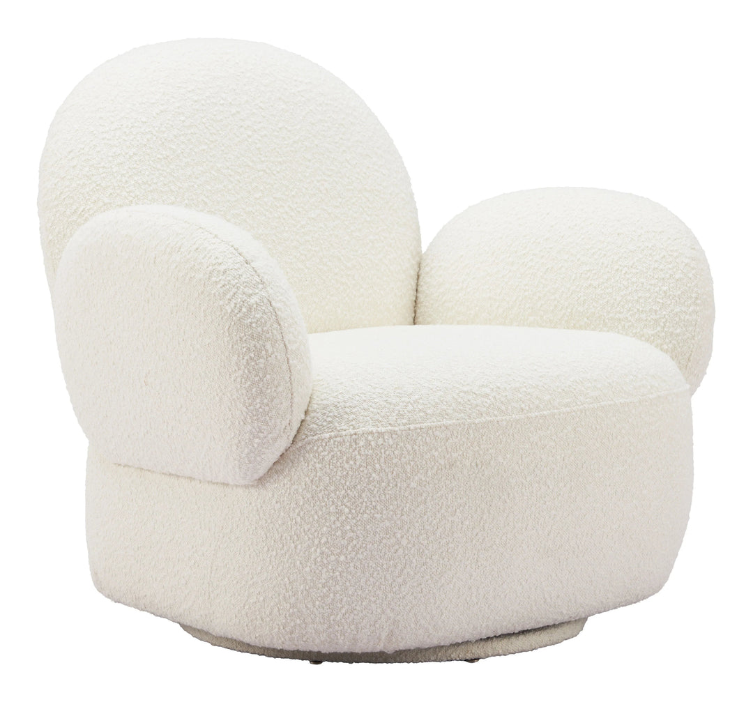 SwayLiving Pilka Swivel Chair White ACCENT + LOUNGE CHAIRS