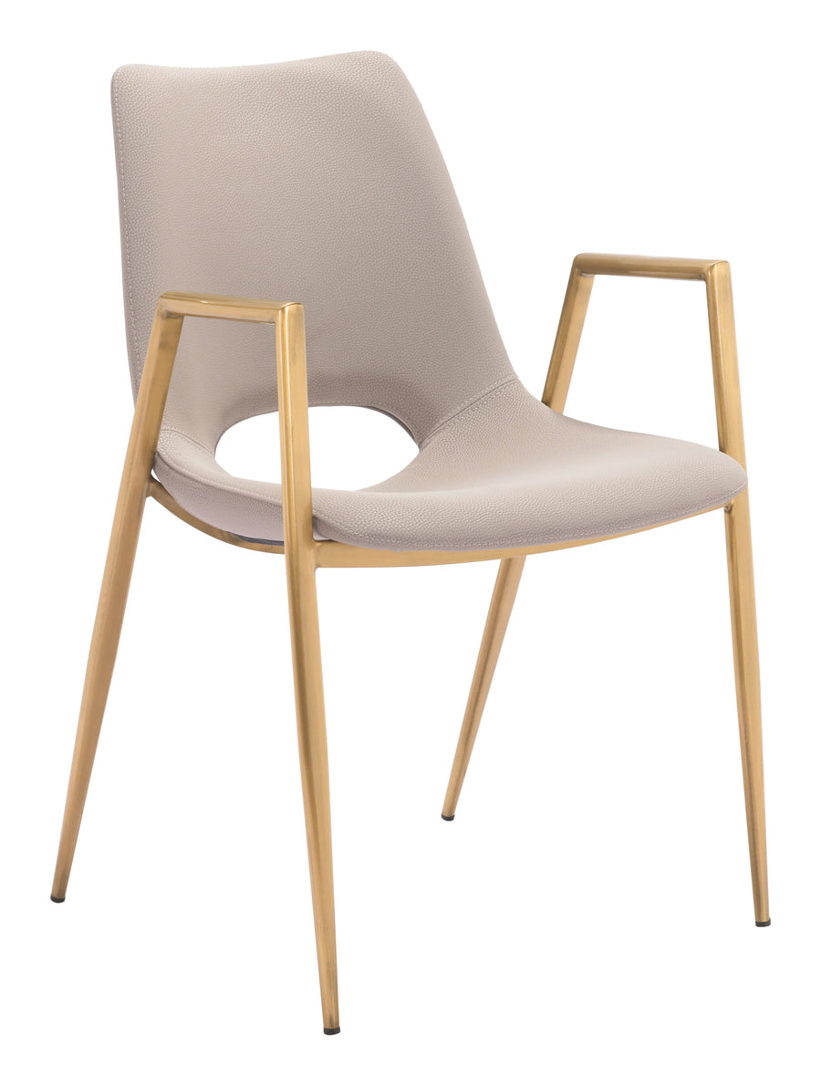 SwayLiving Desi Dining Chair (Set of 2) Beige & Gold DINING CHAIRS