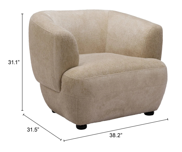 SwayLiving Bekker Accent Chair Golden Beige ACCENT + LOUNGE CHAIRS