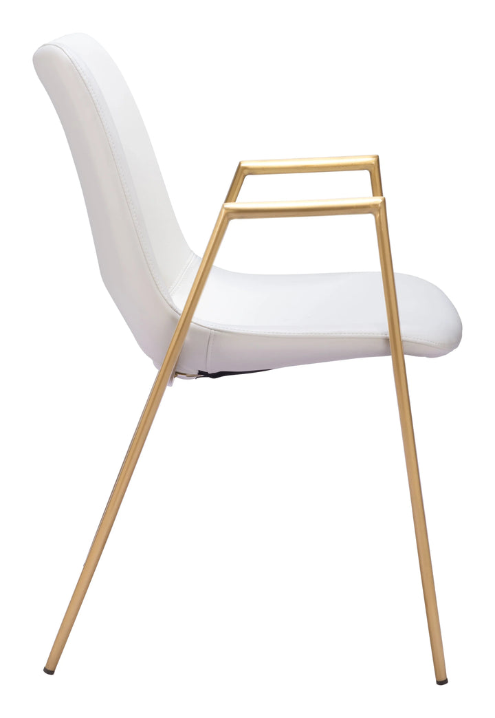 SwayLiving Desi Dining Chair (Set of 2) White & Gold DINING CHAIRS