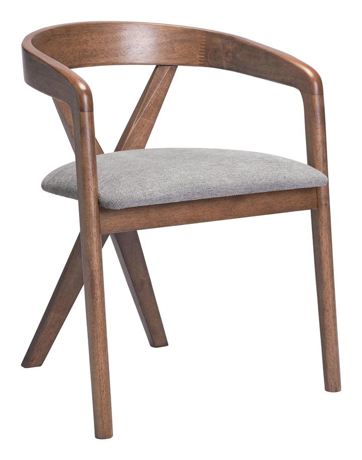 SwayLiving Cairo Dining Chair Dove Gray & Walnut - Set of 2 DINING CHAIRS