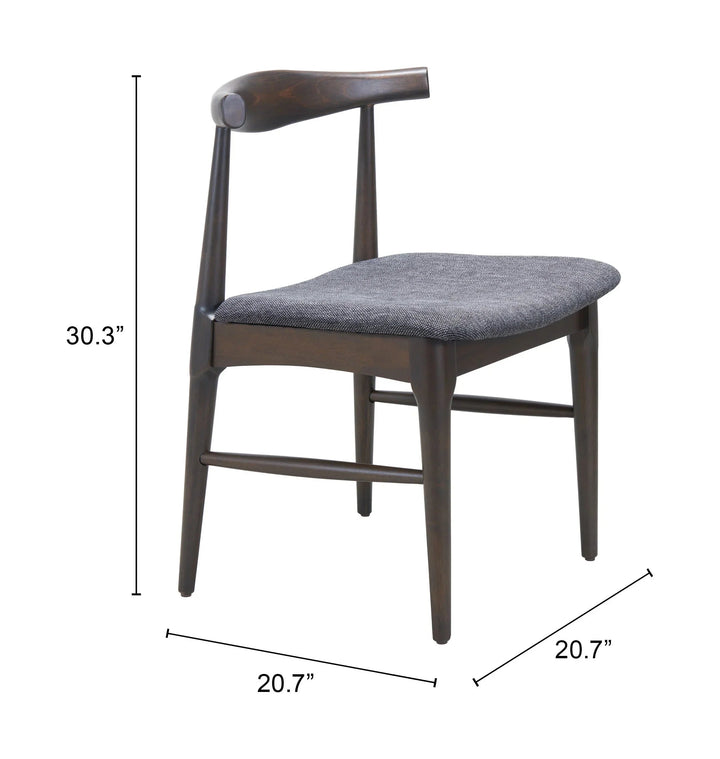 SwayLiving Tuzka Dining Chair (Set of 2) Gray & Espresso DINING CHAIRS