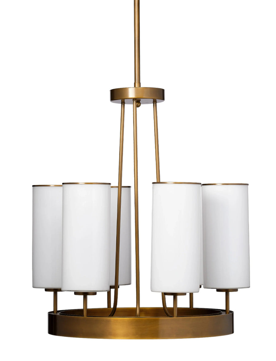 SwayLiving Kingdom Glass 6-Light Chandelier, Antique Brass CHANDELIERS