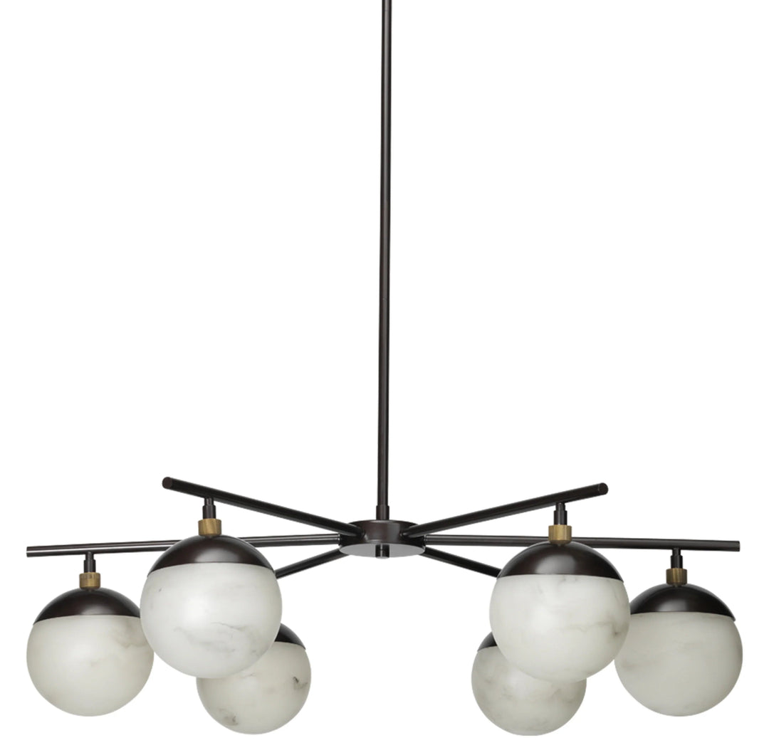 SwayLiving Metro Faux Alabaster 6-Light Chandelier CHANDELIERS