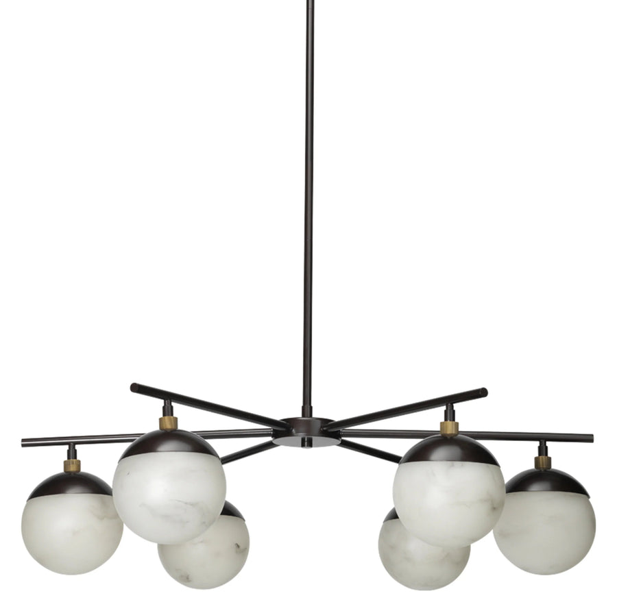 SwayLiving Metro Faux Alabaster 6-Light Chandelier CHANDELIERS