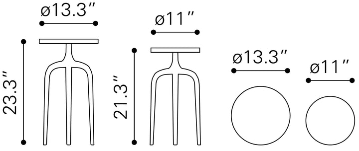 SwayLiving COMO ACCENT TABLE SET ACCENT TABLES