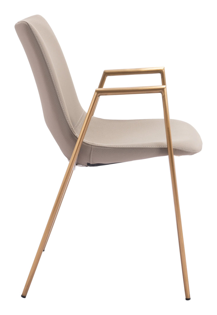 SwayLiving Desi Dining Chair (Set of 2) Beige & Gold DINING CHAIRS