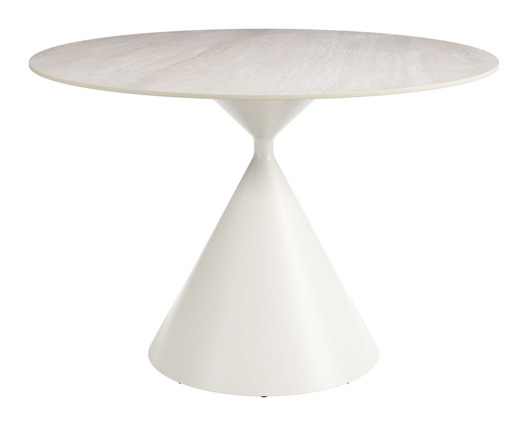 Plinn Dining Table Light Beige & White