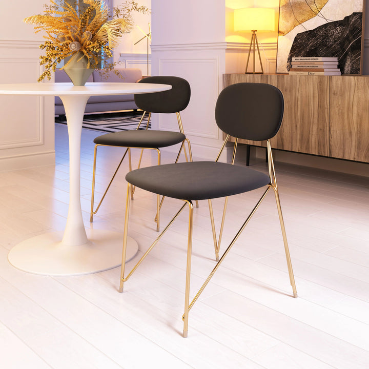 SwayLiving Georges Dining Chair (Set of 2) Gray & Gold DINING CHAIRS