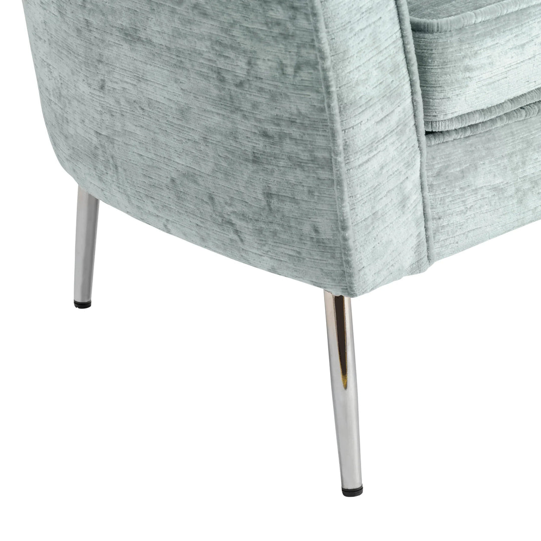 SwayLiving Seafoam Barrel Chair With Chrome Tapered Legs Accent Chairs
