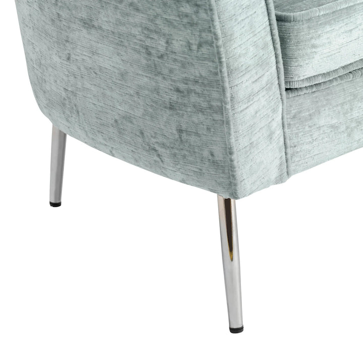 SwayLiving Seafoam Barrel Chair With Chrome Tapered Legs Accent Chairs
