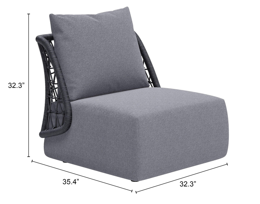 SwayLiving Mekan Accent Chair Gray OUTDOOR CHAISE LOUNGES