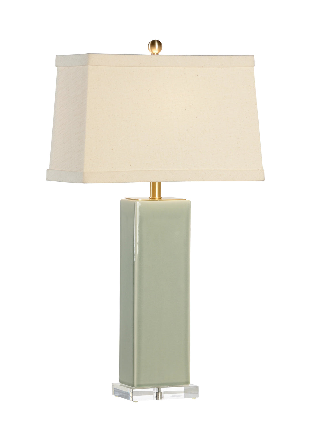 Green Glaze/Antique Brass/Clear