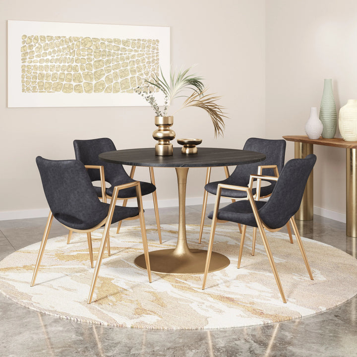 SwayLiving Desi Dining Chair (Set of 2) Black & Gold DINING CHAIRS