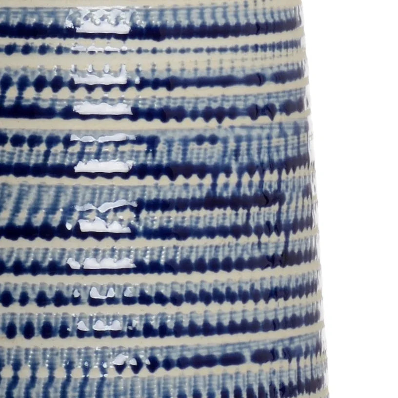 Blue/White Glaze/Antique Gold Leaf