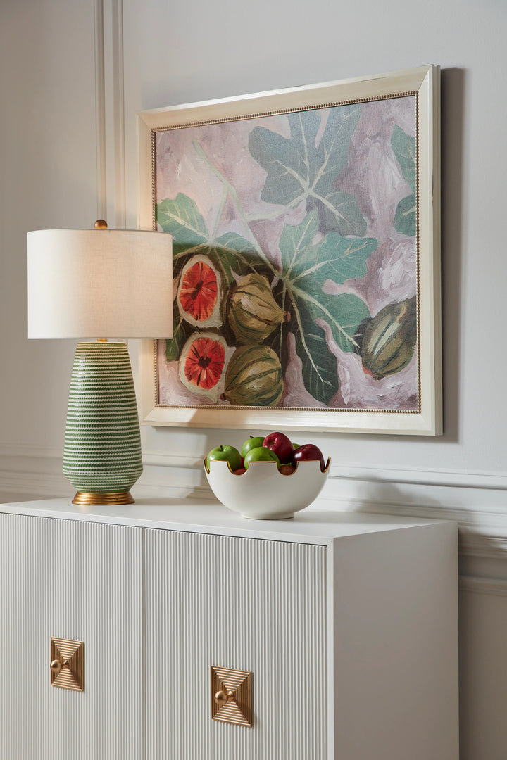 Green/White Glaze/Antique Gold Leaf
