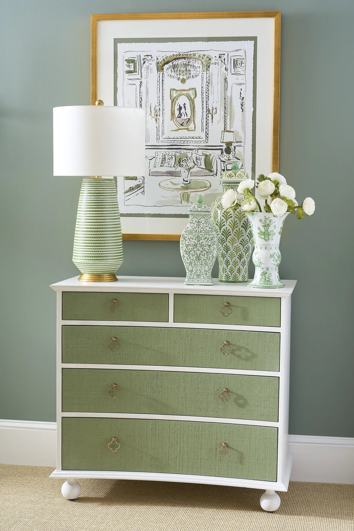 Green/White Glaze/Antique Gold Leaf