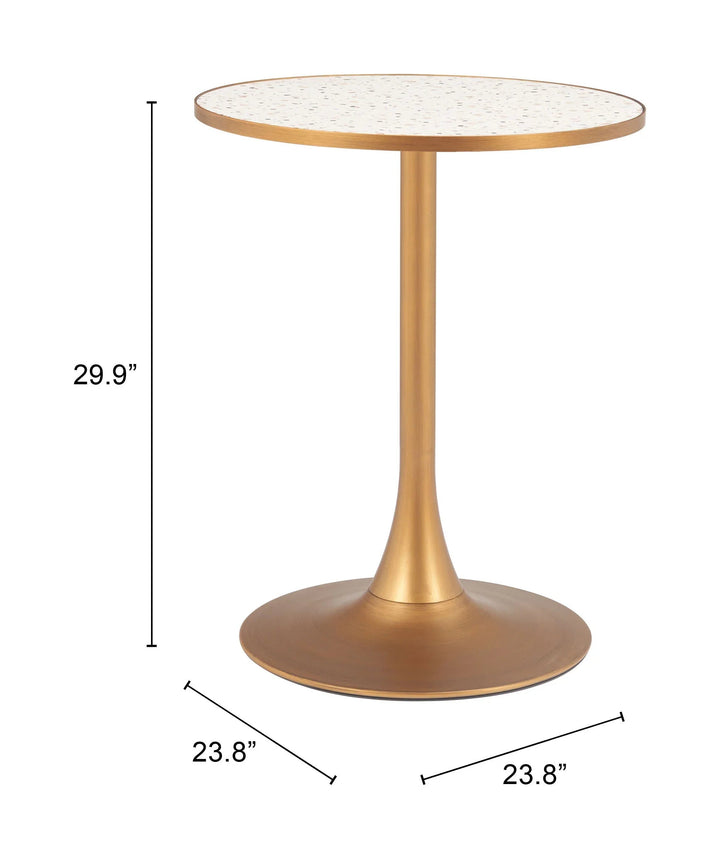 SwayLiving Bite Bistro Table Beige & Gold DINING TABLES
