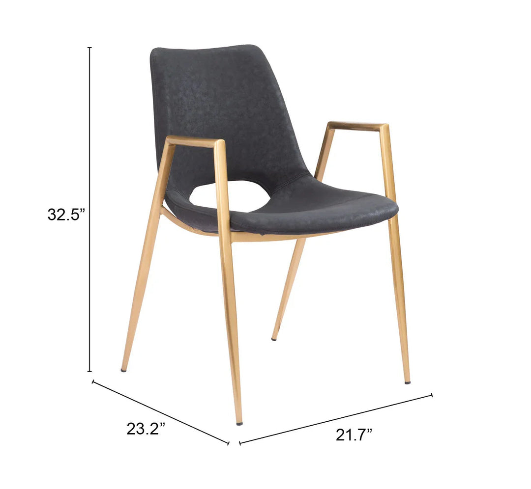 SwayLiving Desi Dining Chair (Set of 2) Black & Gold DINING CHAIRS