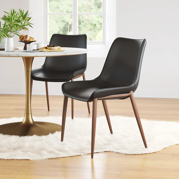 SwayLiving Magnus Dining Chair (Set of 2) Black & Walnut DINING CHAIRS