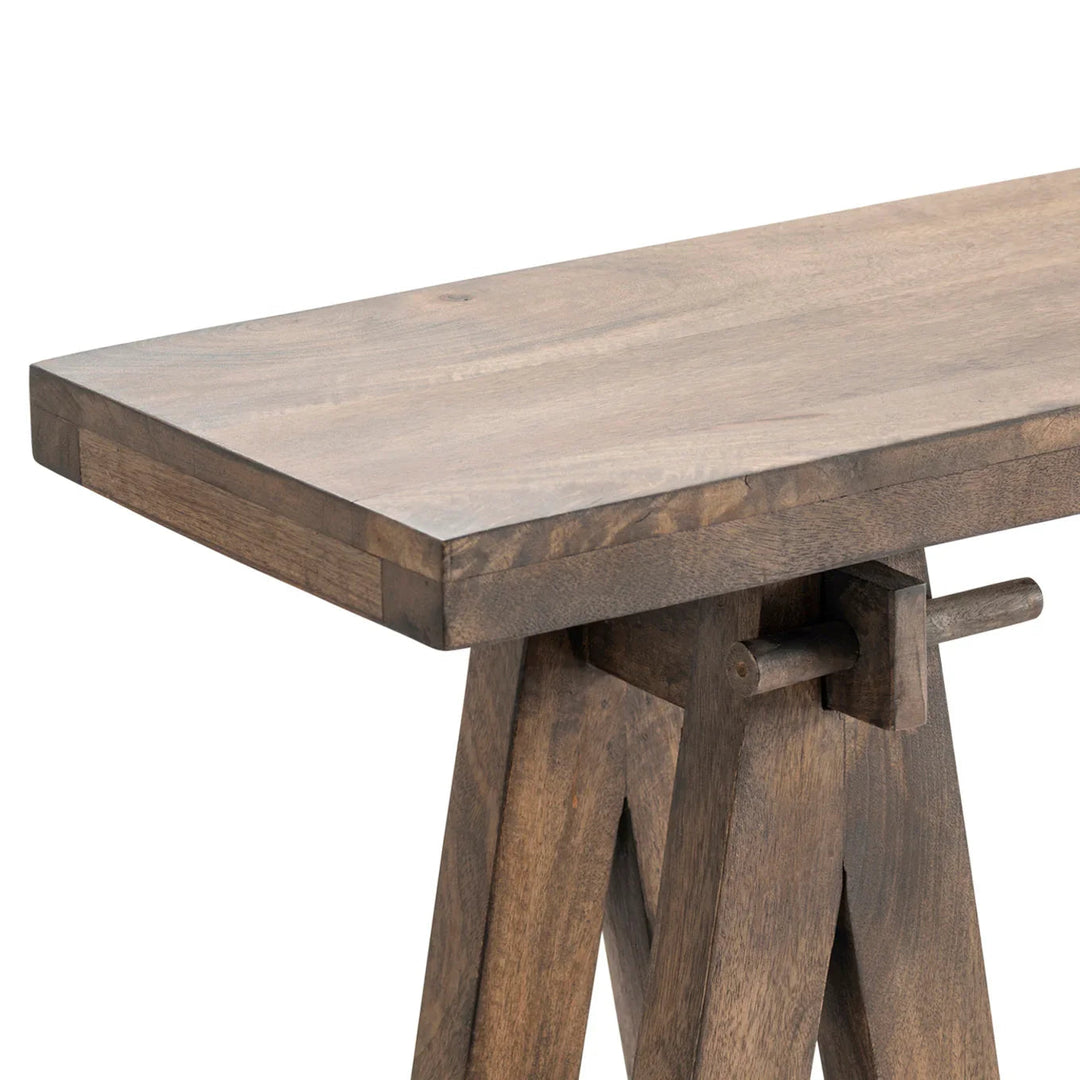 SwayLiving Rustic Sawhorse Trestle Console Accent Tables