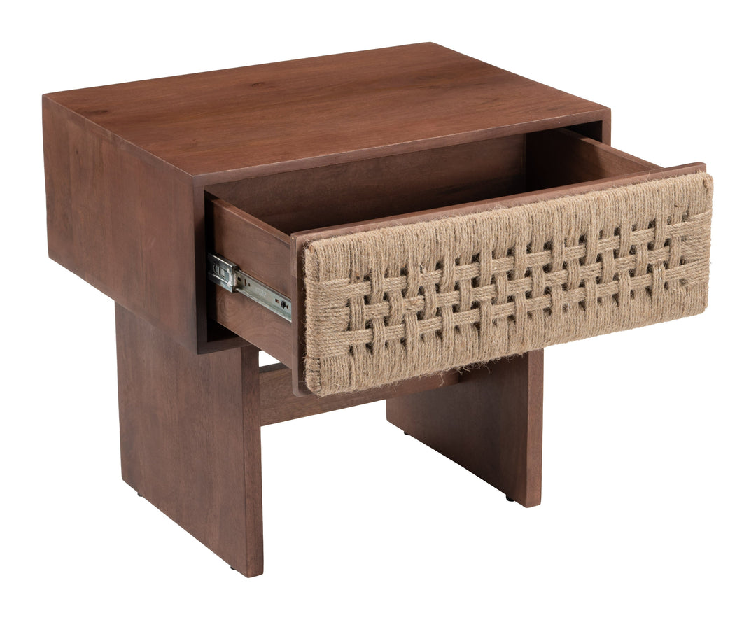 Amaria Nightstand Natural & Walnut