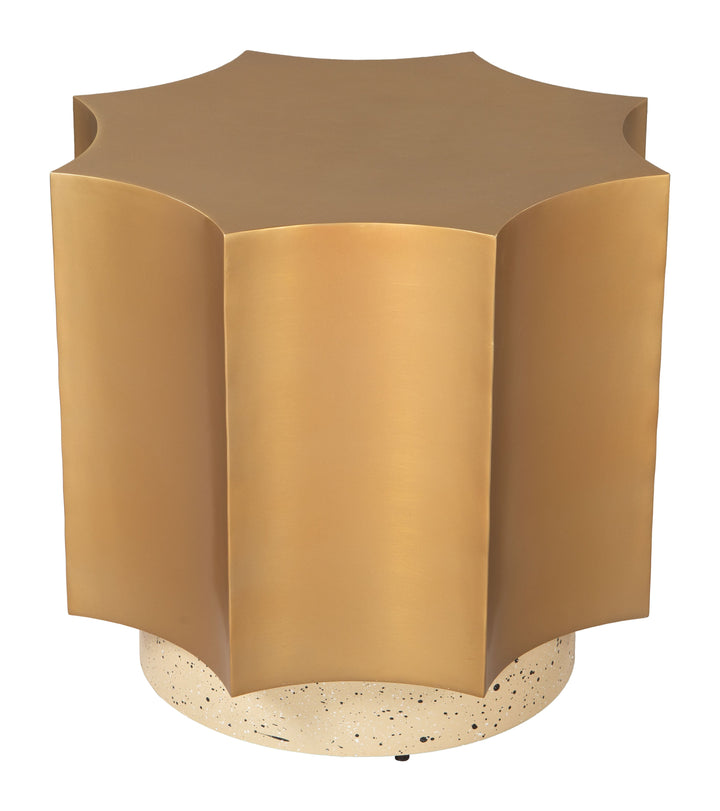 Osam Side Table Gold & Beige