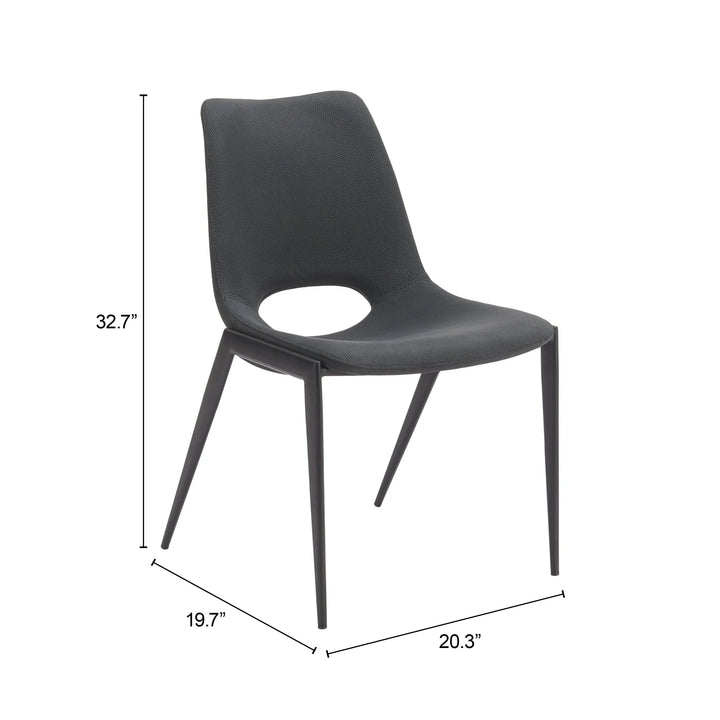 SwayLiving Desi Armless Dining Chair (Set of 2) Black DINING CHAIRS