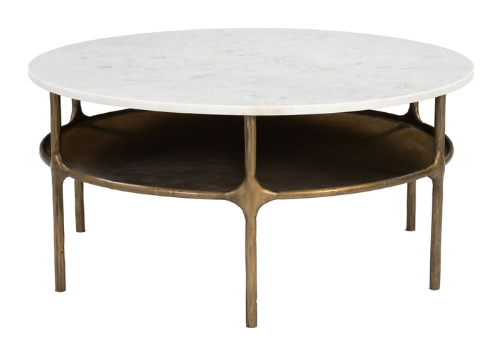 SwayLiving Bild Coffee Table White & Brass COFFEE TABLES