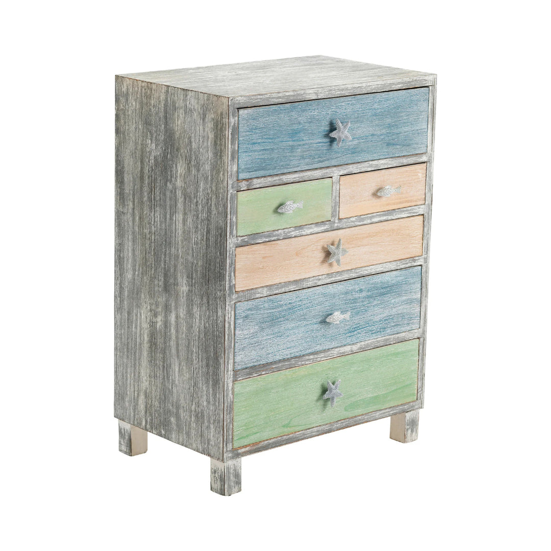 SwayLiving 6-Drawer Weathered Accent Chest DRESSERS