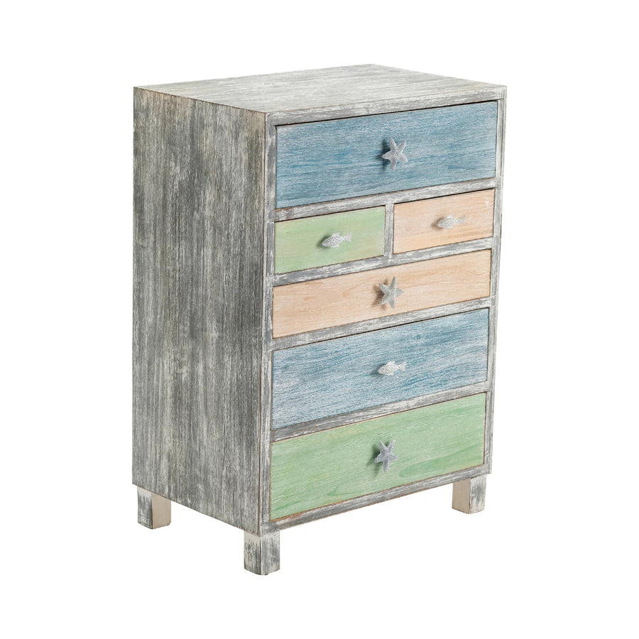 SwayLiving 6-Drawer Weathered Accent Chest DRESSERS