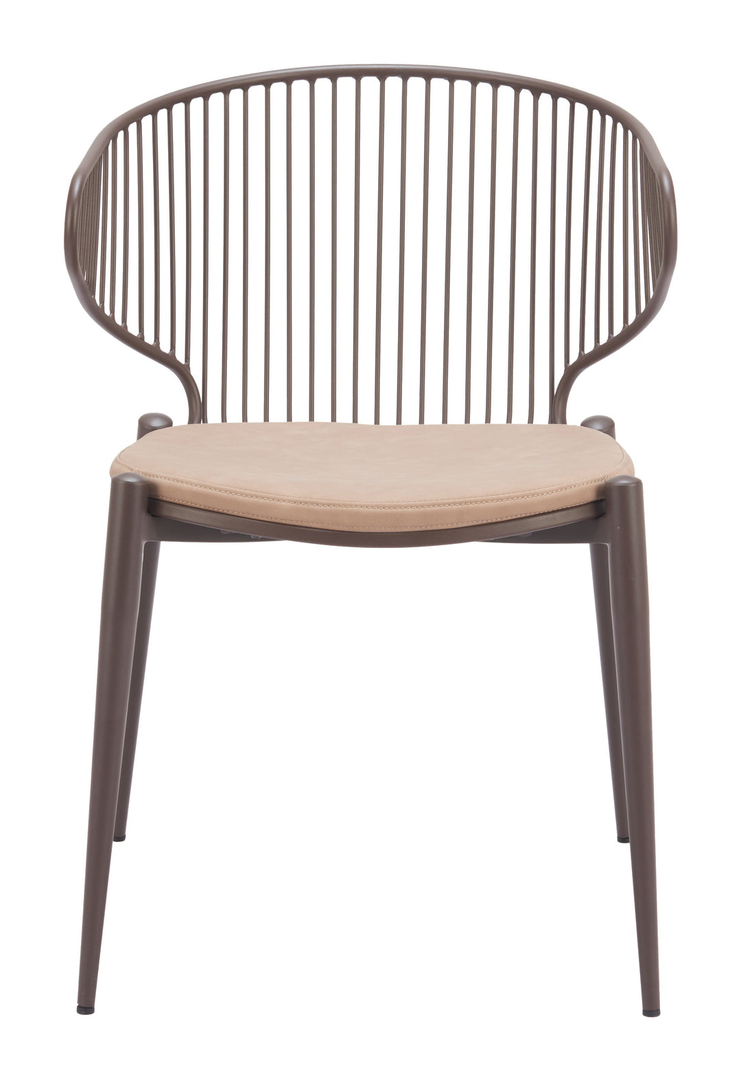Silues Dining Chair (Set of 2) Taupe & Brown