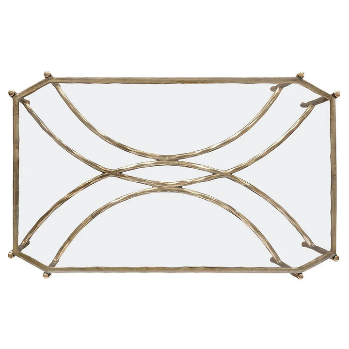 Faux-Bois Metal, Glass Top