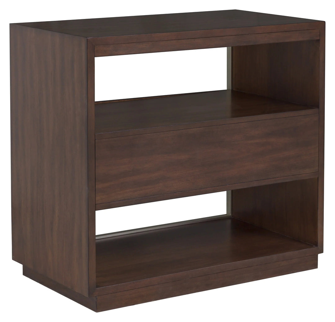 Walnut, Metal Accents, Black