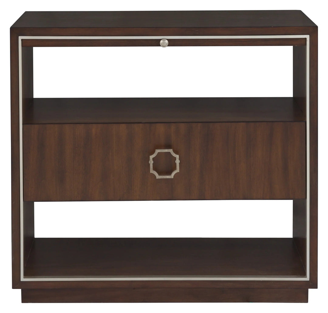 Walnut, Metal Accents, Black