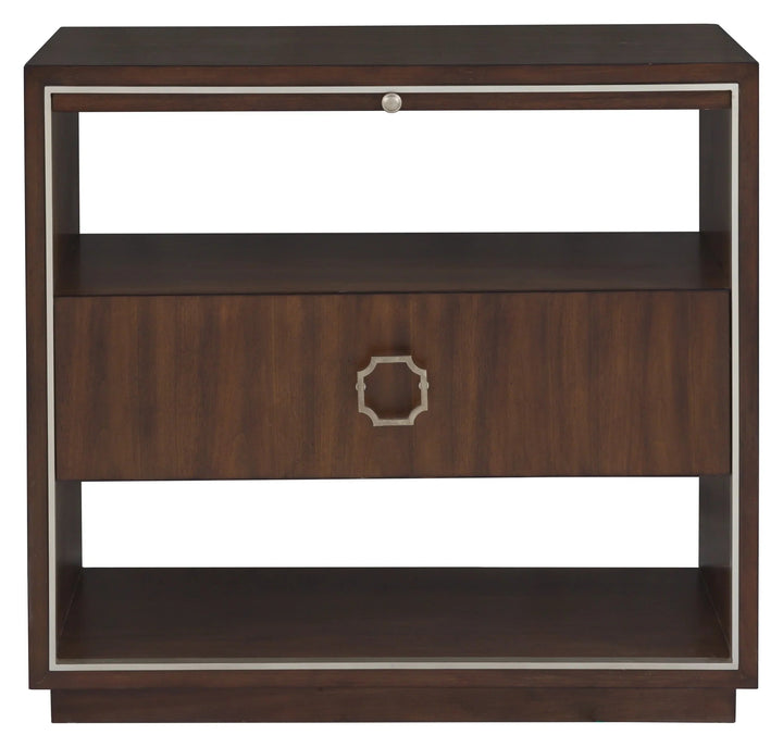 Walnut, Metal Accents, Black