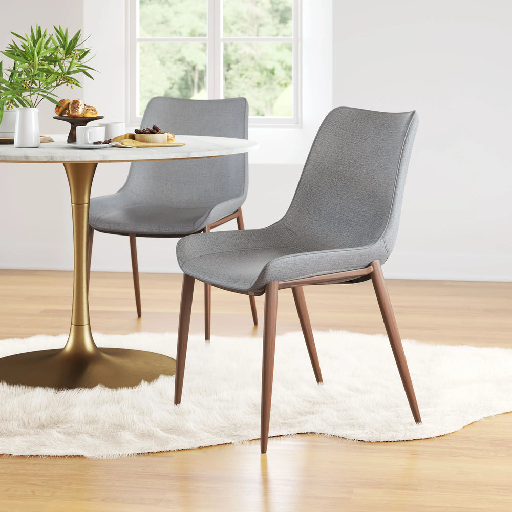 SwayLiving Magnus Dining Chair (Set of 2) Slate Gray & Walnut DINING CHAIRS