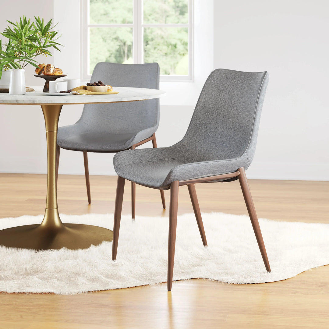SwayLiving Magnus Dining Chair (Set of 2) Slate Gray & Walnut DINING CHAIRS