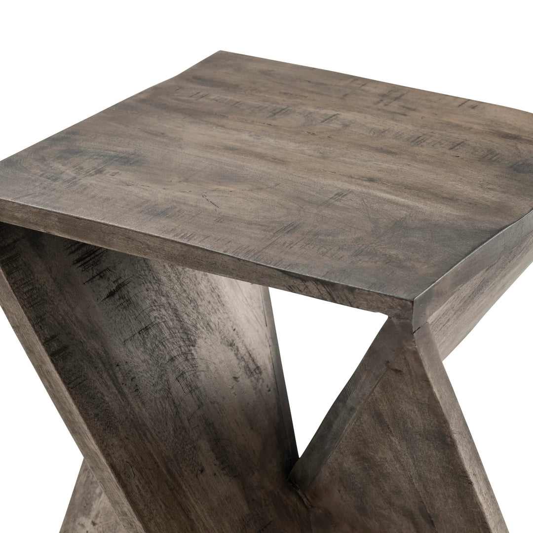 SwayLiving Twist Base Gray Mango Wood Table ACCENT TABLES