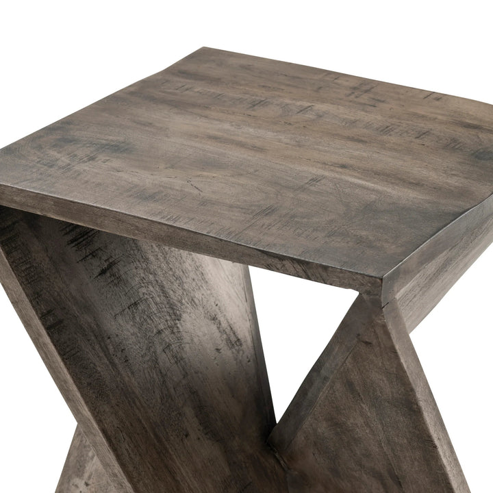SwayLiving Twist Base Gray Mango Wood Table ACCENT TABLES