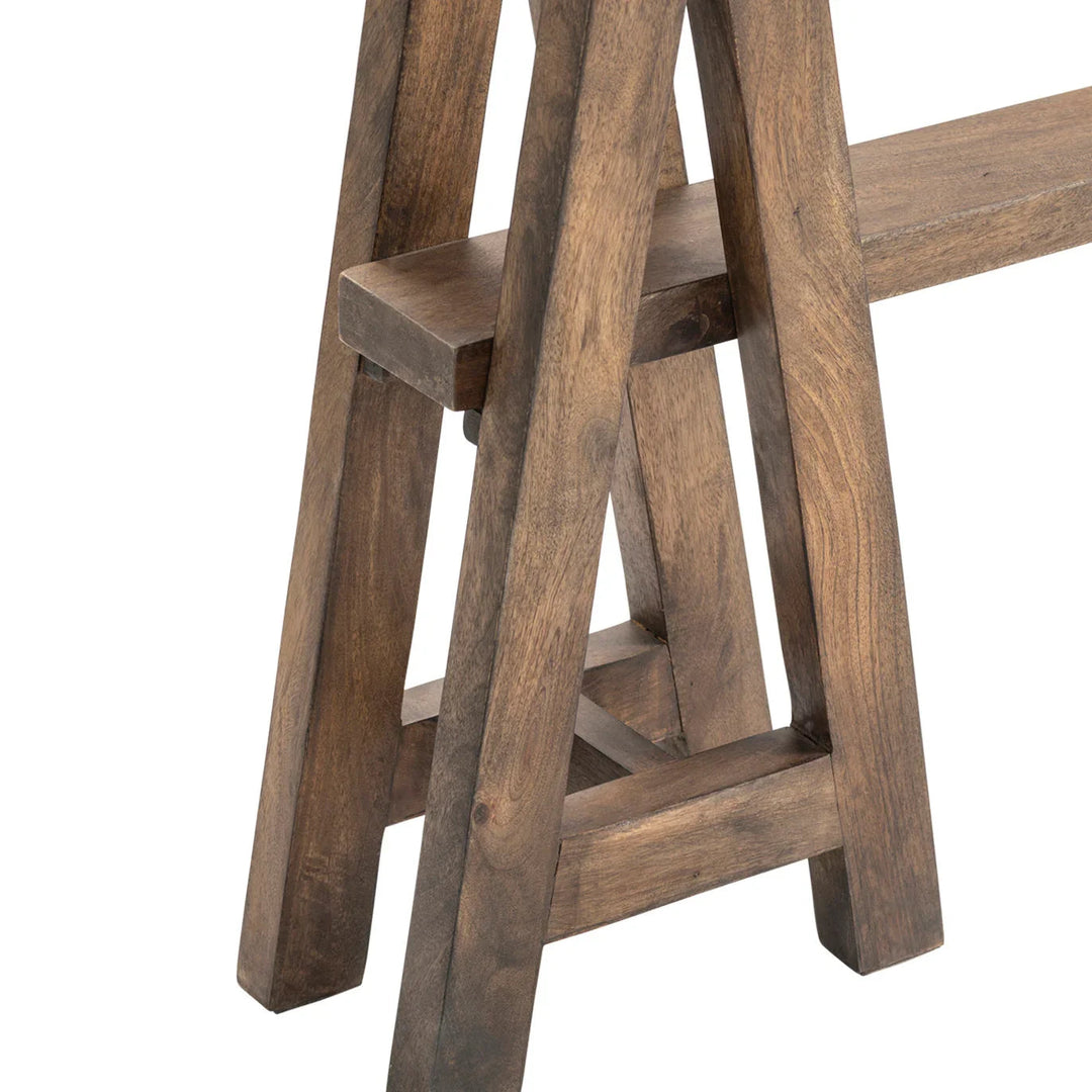 SwayLiving Rustic Sawhorse Trestle Console Accent Tables