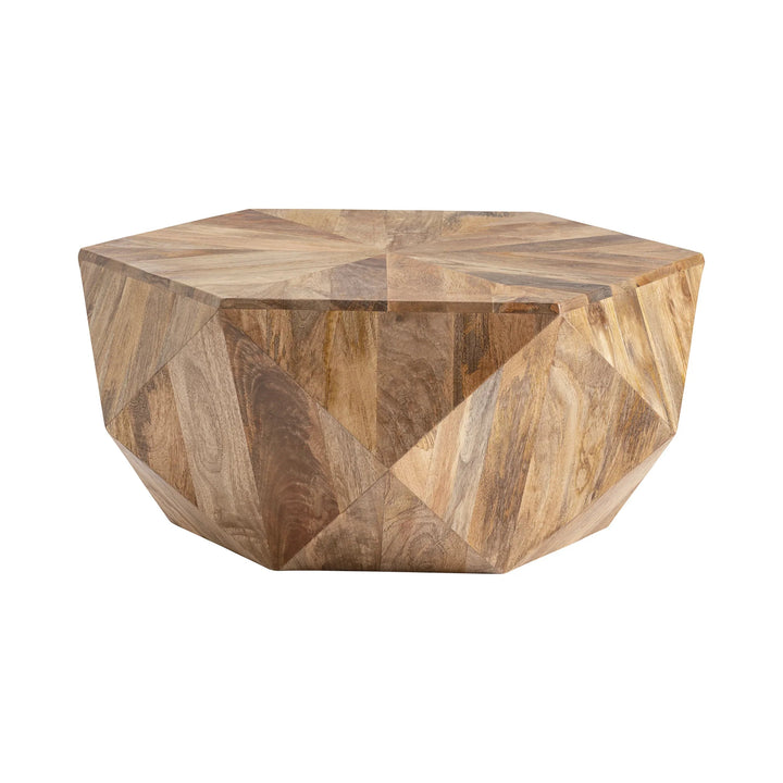 SwayLiving Faceted Hexagon Mango Cocktail Table COFFEE TABLES