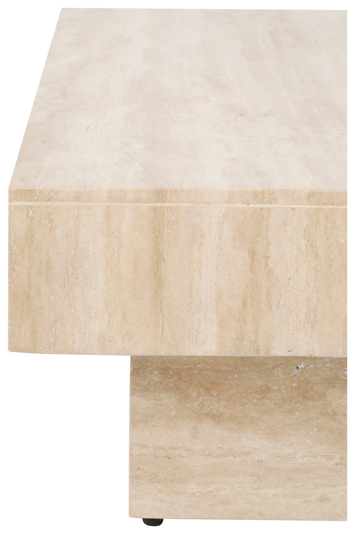 SwayLiving SwayLiving Tivoli Square Travertine Cocktail Table