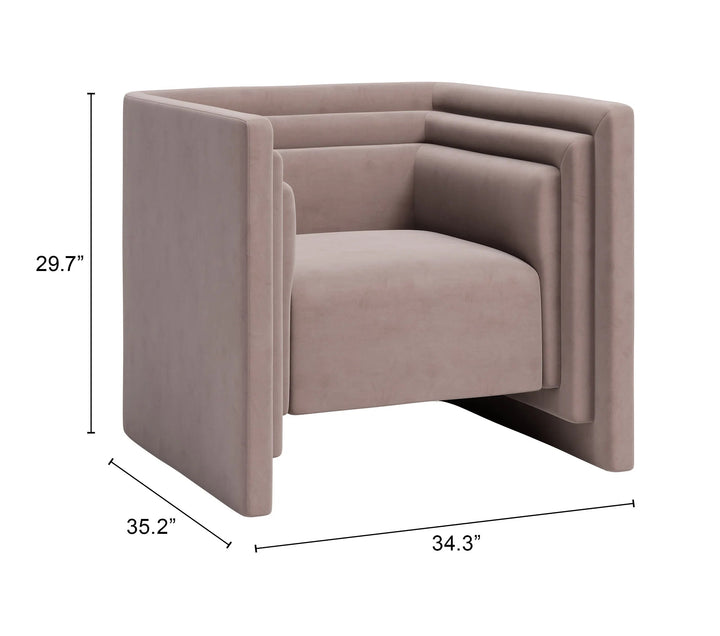 SwayLiving Trippel Armchair Taupe ACCENT + LOUNGE CHAIRS