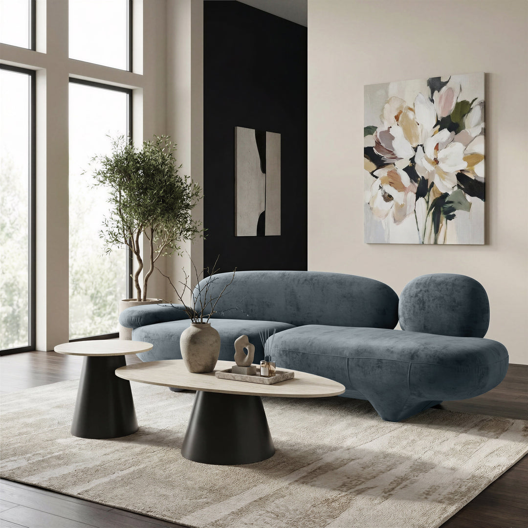 Reyes Coffee Table Set (2-Piece) Natural & Black