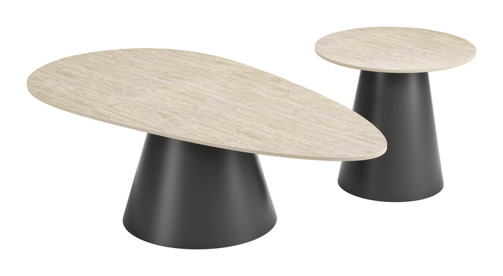 Reyes Coffee Table Set (2-Piece) Natural & Black