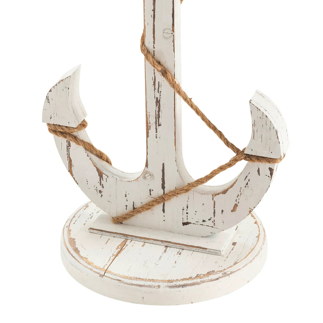 SwayLiving White Anchor Pedestal Accent Table ACCENT TABLES