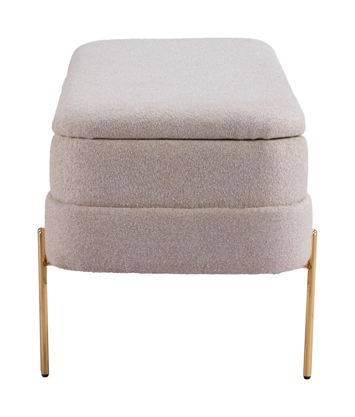 SwayLiving Lebreton Storage Bench Oatmeal Beige BENCHES