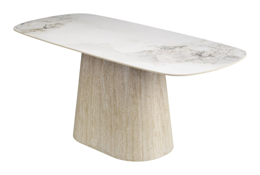 Nooka Dining Table White & Natural
